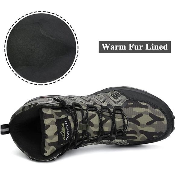 Men\'s Winter Snow Boots Warm Ankle Shoes Fur Lined Booties Non Slip Rubber Sole main image 5